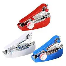 Mini Manual Handheld Sewing Machine Portable Stitching Tool for Travel and Quick Repairs suitable for standard fabrics like clothing and curtains but may not adequate for heavy-duty materials complex.