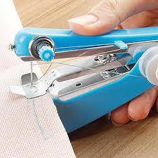 Mini Manual Handheld Sewing Machine Portable Stitching Tool for Travel and Quick Repairs suitable for standard fabrics like clothing and curtains but may not adequate for heavy-duty materials complex.