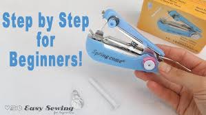 Mini Manual Handheld Sewing Machine Portable Stitching Tool for Travel and Quick Repairs suitable for standard fabrics like clothing and curtains but may not adequate for heavy-duty materials complex.
