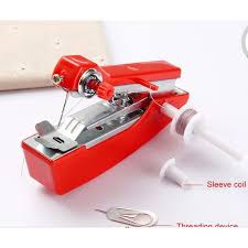 Mini Manual Handheld Sewing Machine Portable Stitching Tool for Travel and Quick Repairs suitable for standard fabrics like clothing and curtains but may not adequate for heavy-duty materials complex.