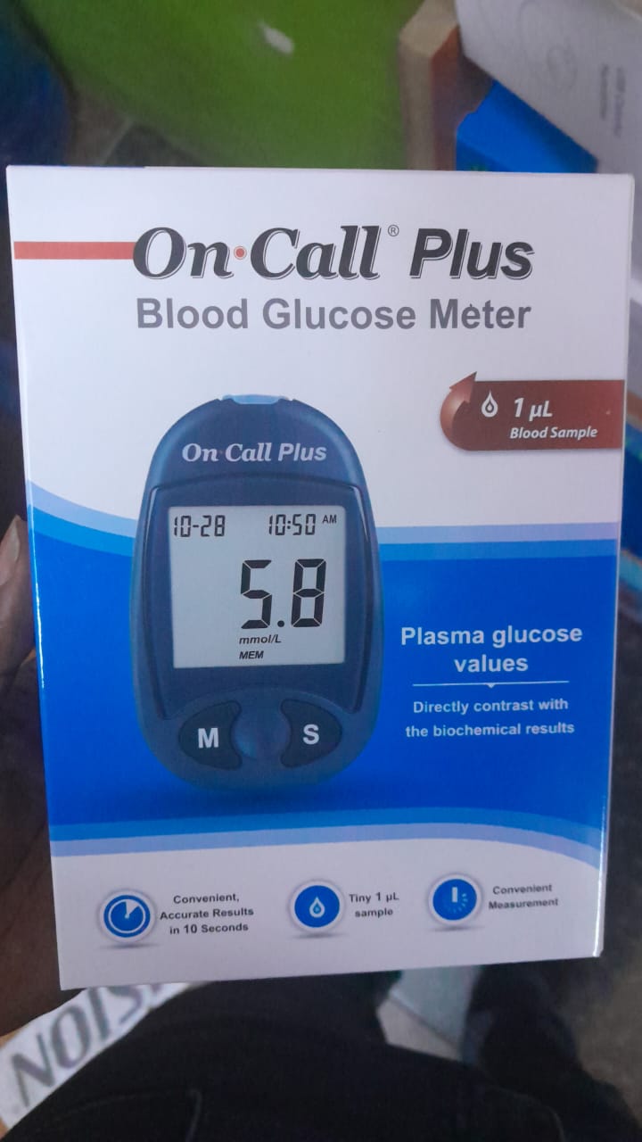 On Call Plus Glucometer Blood Glucose Test Machine