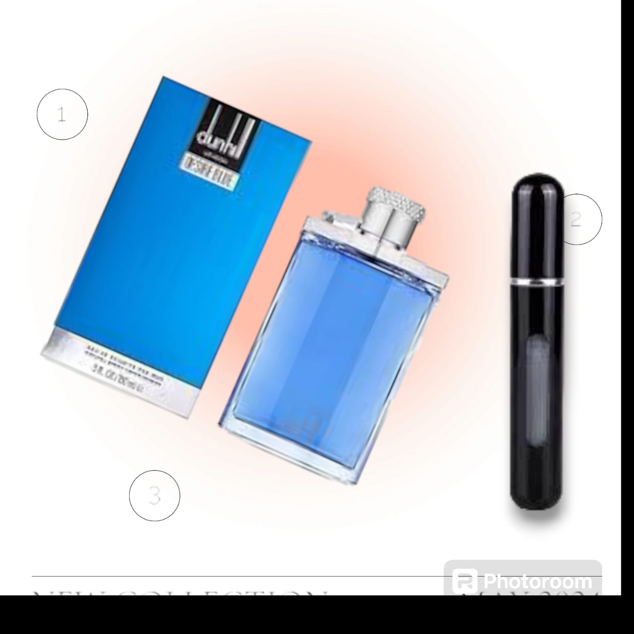 Desire Blue Eau De Toilette Spray By Alfred Dunhill For Men PLUS  Refillable Perfume Atomizer
