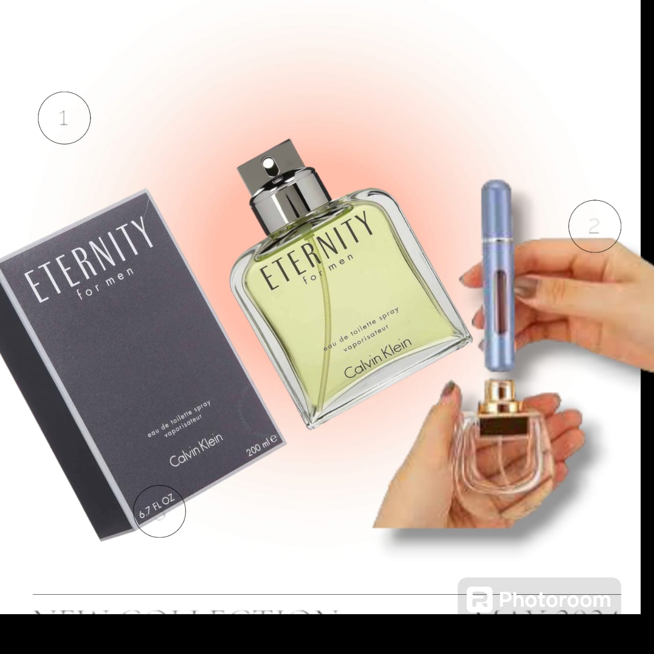 200ML Calvin Klein Eternity Fresh Cologne – Fougère Men's Cologne – With Notes of Ginger, Bourbon Geranium & Cardamom PLUS AUTOMIZER PERFUME BOTTLE REFILL