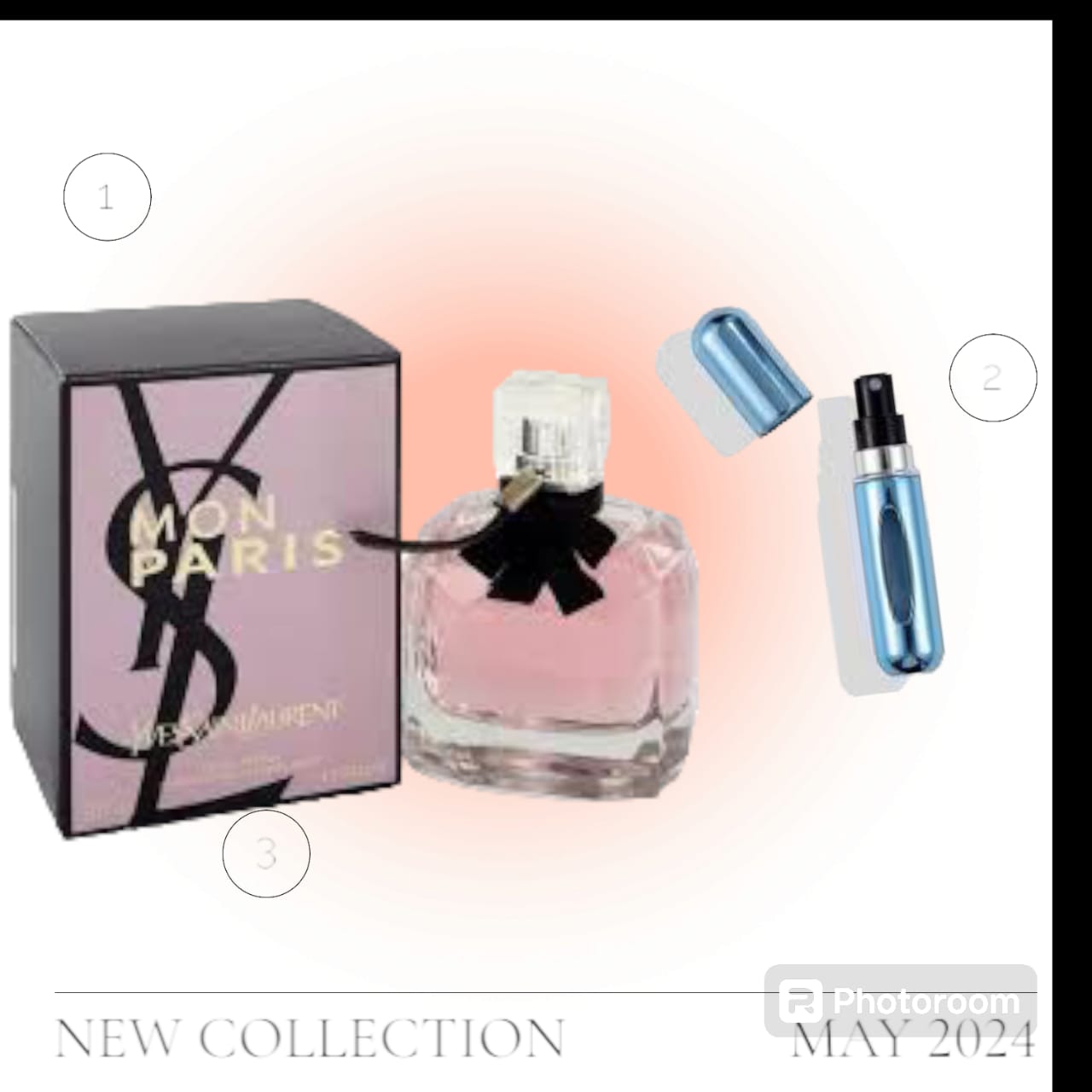 Mon Paris by Yves Saint Laurent for Women - Eau de Parfum, 90 ml PLUS AUTOMIZER PERFUME BOTTLE REFILL