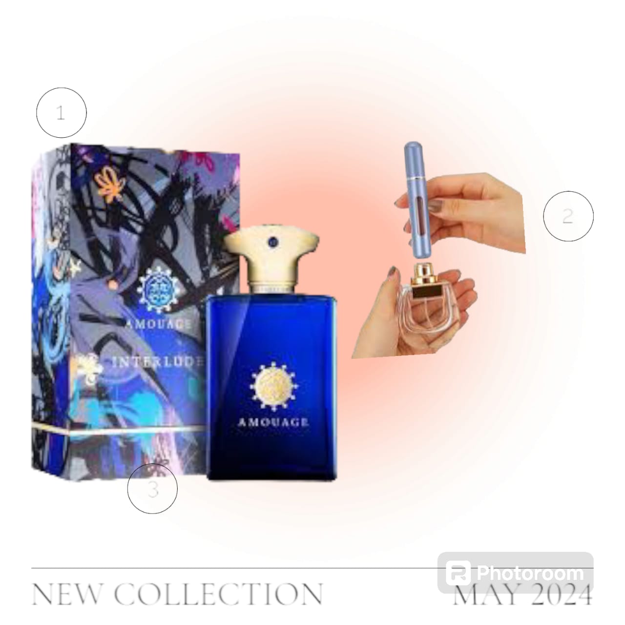 Amouage Interlude Man Eau De Parfum 100 ml  PLUS AUTOMIZER PERFUME BOTTLE REFILL