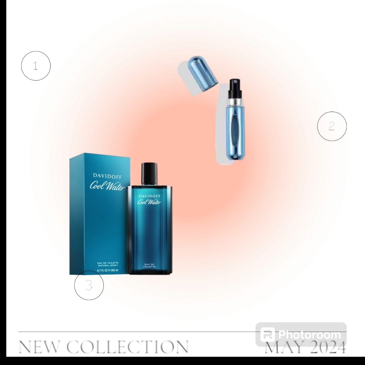 Davidoff Cool Water Perfume 125ml  PLUS AUTOMIZER PERFUME BOTTLE REFILL