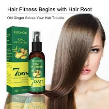 7 Days Natural Organic Hair Regrowth Ginger Oil, Healthy Strong Thick Hair Falling Anti Hair Loss Solution Baldness Treatment Hair Care Repair Hair Growth Serum Spray For Men And Women