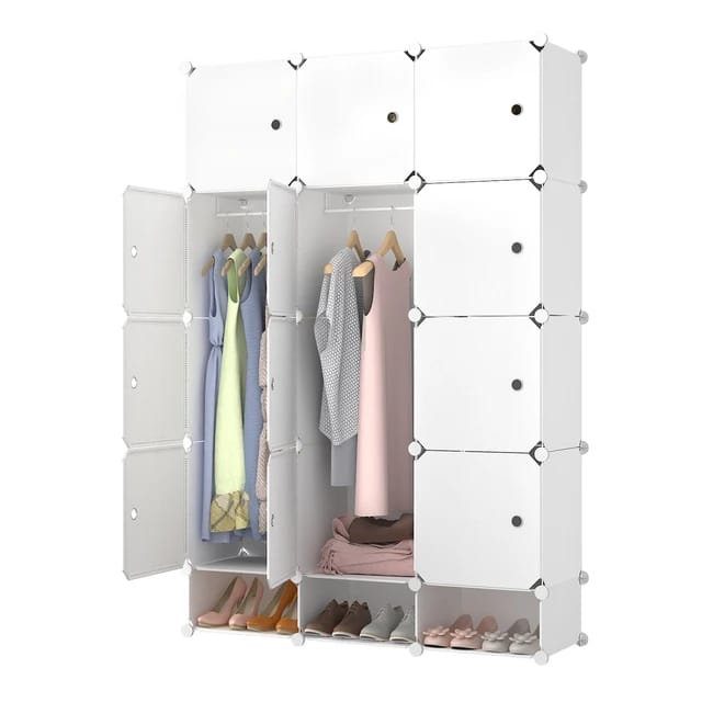 🌿👏🔅🤪 [ SAVE MORE AS YOU SHOP AT DISCOUNTED PRICES ]🤪🥳🌿.THREE COLUMN HARDENED PLASTIC WADROBE WITH INBUILT SHOE RACK.DURABLE HARDENED PLASTIC ORGANISED STORAGE FOR CLOTHS AND SHOES INBUILT SHO