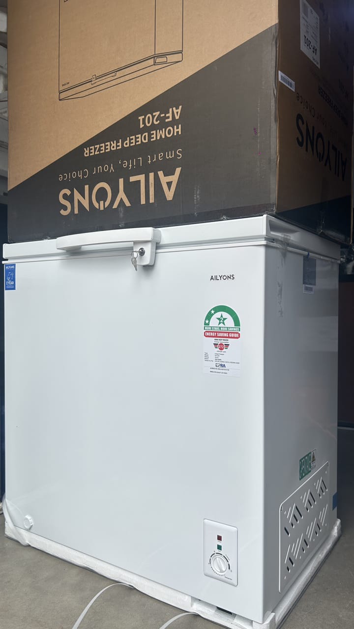 AILYONS Chest Freezer With Ecocare And Energy Saving Technologies - Adjustable thermostat for precise temperature control,Direct cooling system for efficient freezing,Manual defrost.