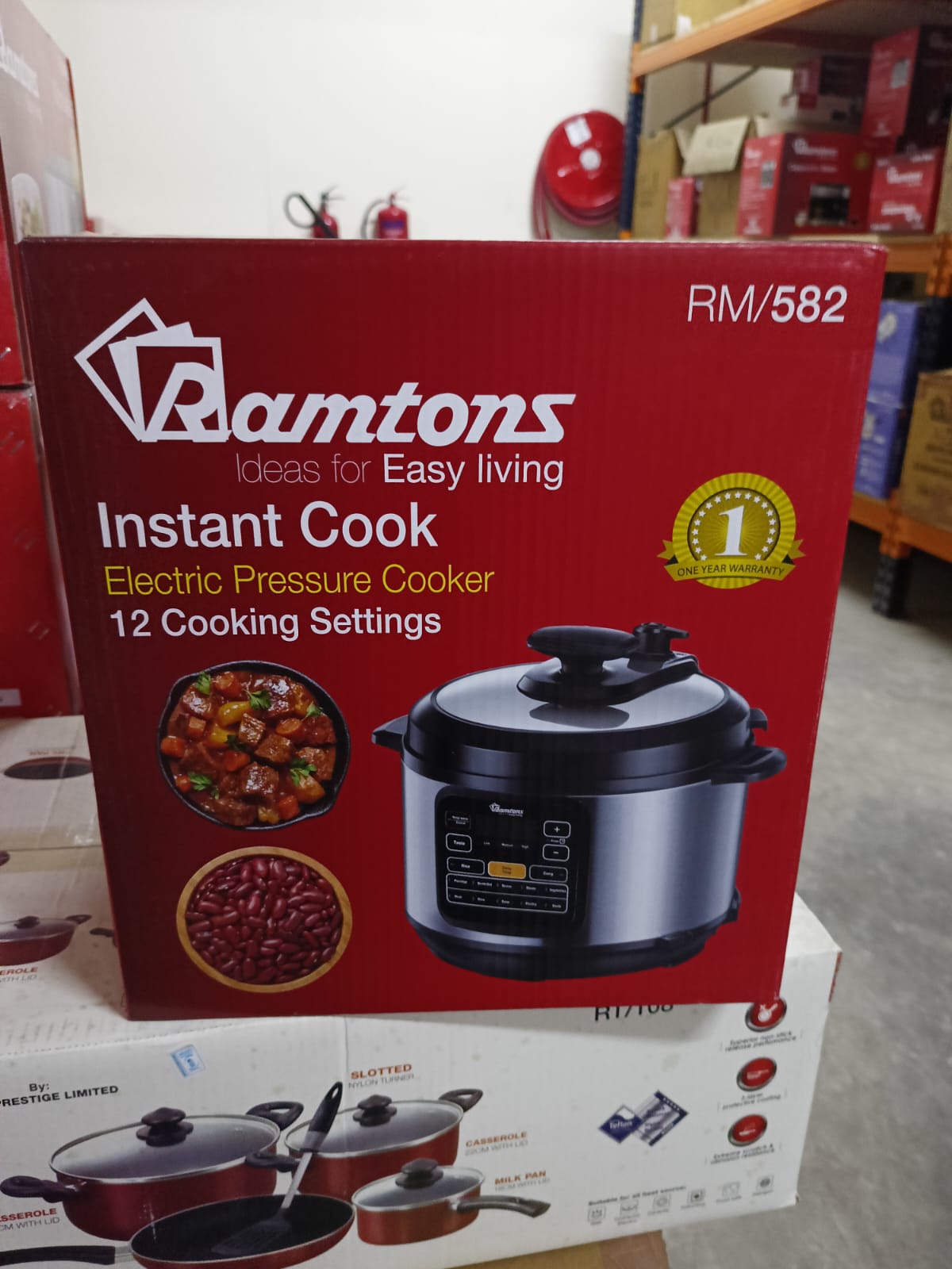 6 LITRES RAMTONS ELECTRIC PRESSURE COOKER - 4 digit LED display,Pressure indicator showing the pressure status, 6 liter capacity cooking pot, 24 hours preset timer, Special lid location design.