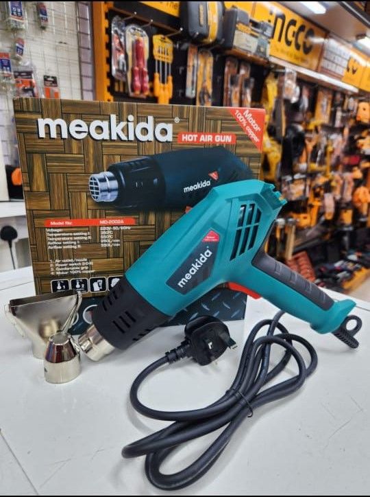 MEAKIDA HOT AIR GUN This tool features easy gripping, safe functionality, effectiveness, compact design, durability, efficiency, and corrosion resistance.