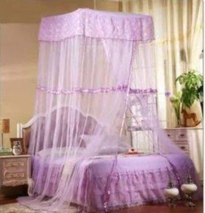 Mosquito Net For Double Decker| Top Square Double Decker Mosquito Net – Bunk Bed Full Coverage Net (White, Pink, Cream & Purple), Elegant square top design for spacious and comfortable sleeping space.