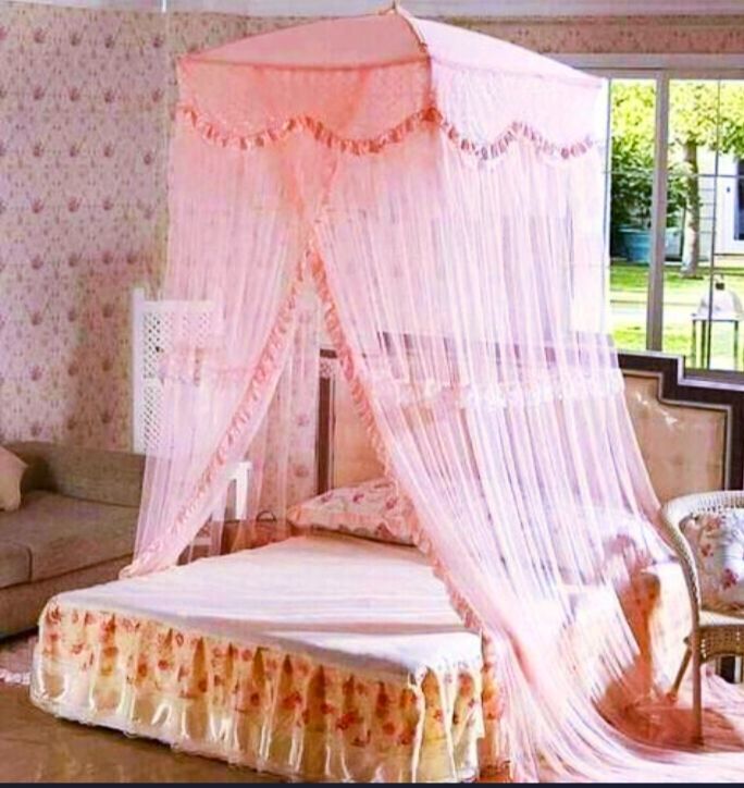 Mosquito Net For Double Decker| Top Square Double Decker Mosquito Net – Bunk Bed Full Coverage Net (White, Pink, Cream & Purple), Elegant square top design for spacious and comfortable sleeping space.