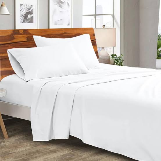 WHITE BEDSHEETS| Giga White Plain 4-Piece Bedsheet Set 5×6 – 2 Flat Bedsheets + 2 Pillowcases, Shop today and enjoy fresh, crisp and comfortable sleep every night.