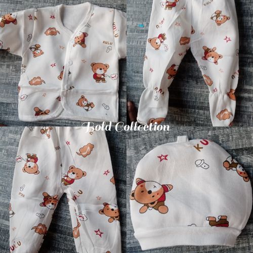 CLEARANCE OFFER Lucky Star 5PCs Warm Newborn Baby Unisex Set Of Sweater/2trauser/cap/bib