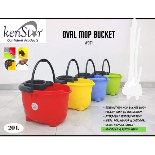 CLEARANCE OFFER Oval Mop Bucket With Ergonomic Handle,