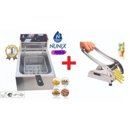 CLEARANCE OFFER Nunix Electric Deep Fryer Machine - 6L-2500W Plus Chips Cutter