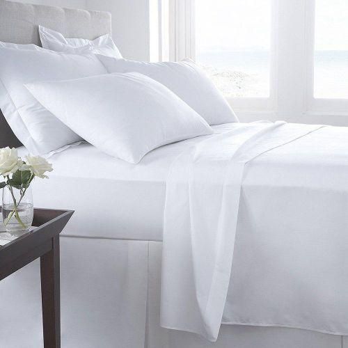 CLEARANCE OFFER 6x6 White Plain Bedsheet Set 4 Pcs (2 Bedsheets & 2 Pillowcases)