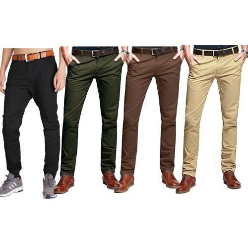 CLEARANCE OFFER 4Pack, Soft Khaki Men's Trouser Slim Fit Official Casual- Black,Green, Chocolate And Beige