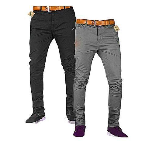 CLEARANCE OFFER Soft Khaki Mens Trouser Stretch Slim Fit Casual- Black & Dark Grey