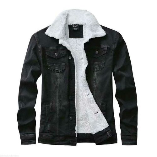 CLEARANCE OFFER Men Woolen Jeans Jacket-