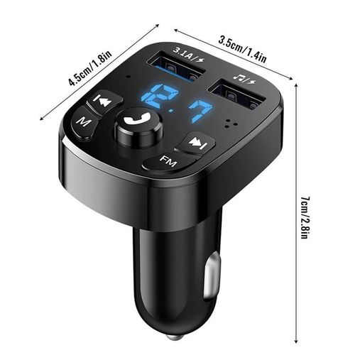 CLEARANCE OFFER Car Charger FM Transmitter MP3 Player with Hands-Free Calling – Dual USB Port, Bluetooth Support,