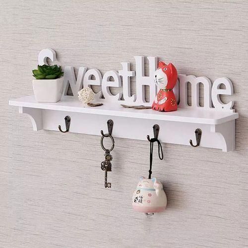 CLEARANCE OFFER Sweet Home Shelf Hook Key Holder Wall Hanging Decor
