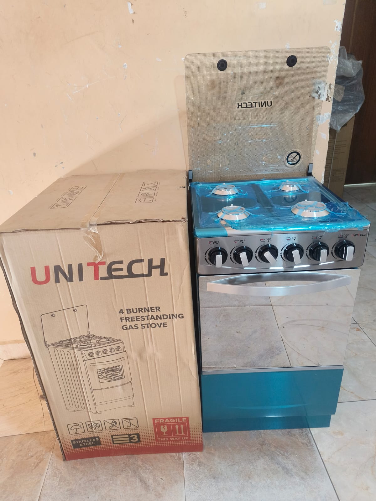 CLEARANCE OFFER 50*55 Unitech full gas  freestanding JET autoignition cooker