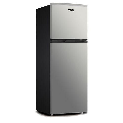 CLEARANCE OFFER VON High Quality Double Door Fridge - 138L - Stainless Steel Refrigerator