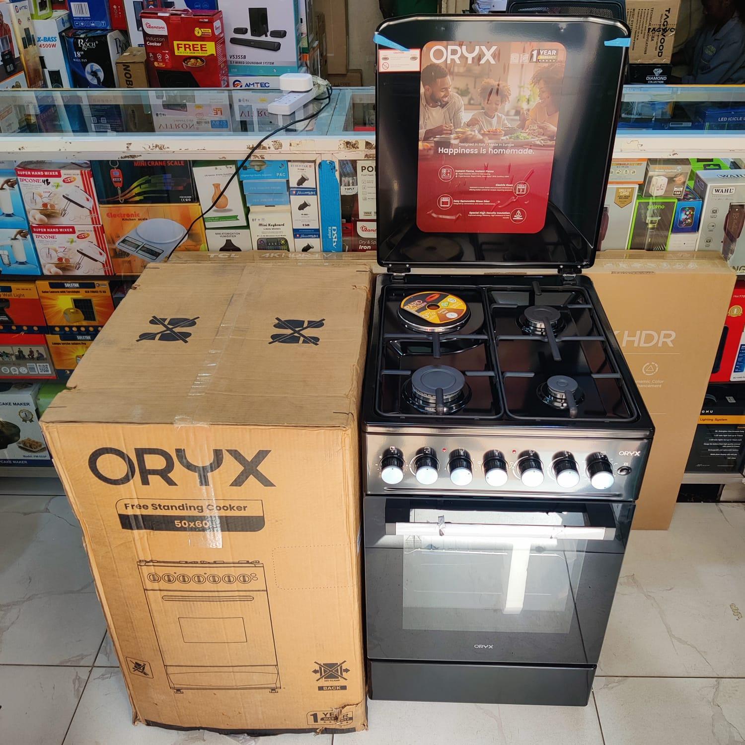 ORYX 50x60, 3G +1E, Silver, Electric Oven Free Standing Gas Cooker
