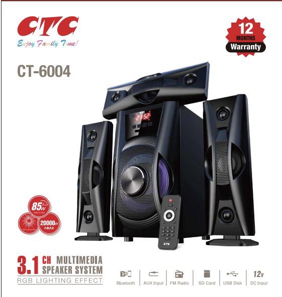 Special Offer! CTC CT-6004 3.1CH Powerful Bluetooth Enabled Subwoofer System - BT/FM/AUX