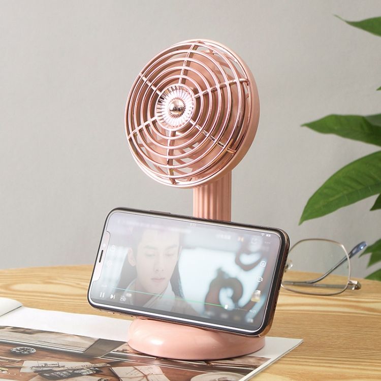 Retro Handheld & Desktop Rotatable Fan | Portable USB-Charging, Silent Cooling
