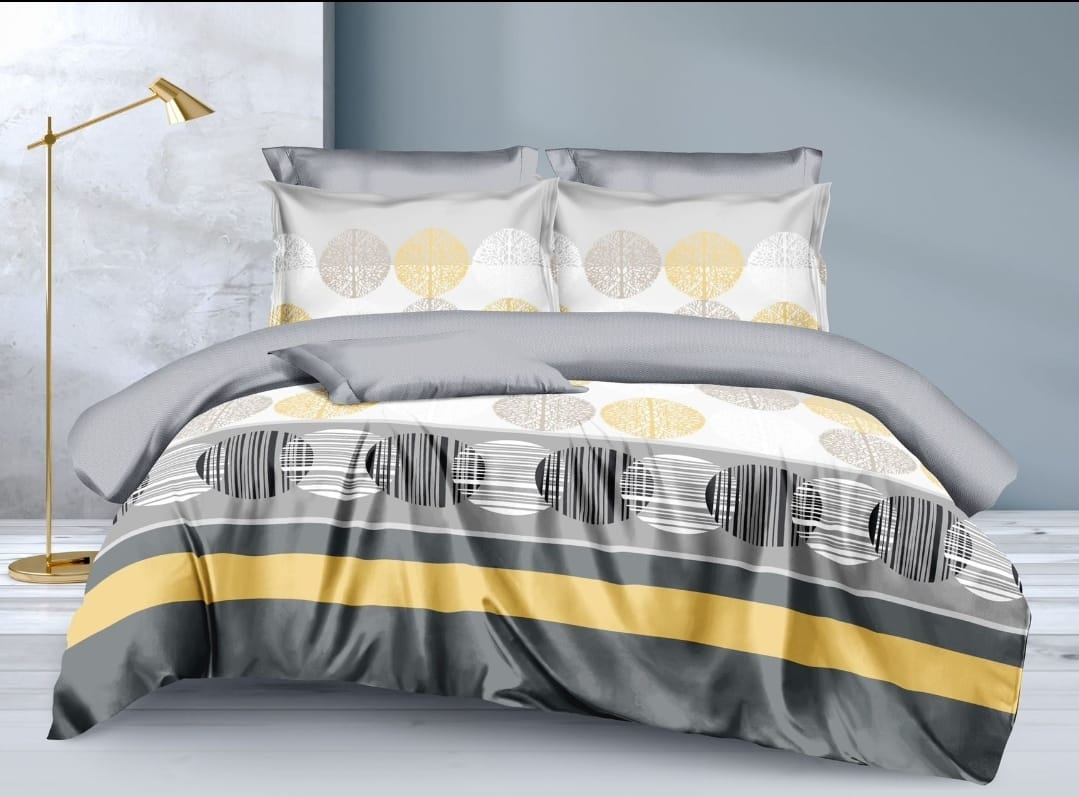 Double-Sided Heavy Cotton Binded Duvet Set – Luxurious Comfort with Pillowcases & Bedsheet
