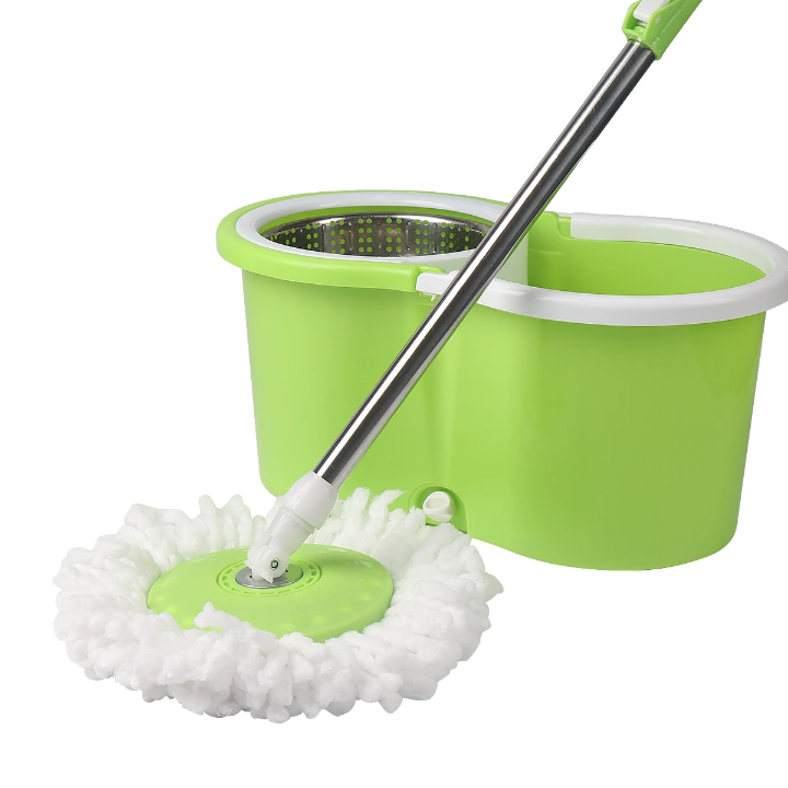 Spinning mop cleaning mop easy to use self drying mop 360° spinning microfiber mop for faster, tireless and easy cleaning floor Washing with bucket and adjustable height of the mob to safe back strain