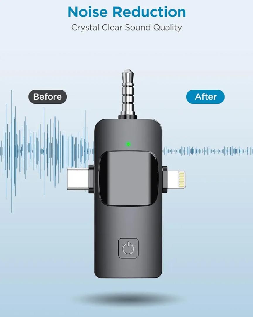 Wireless microphone lapel wireless microphone dual wireless microphones live streaming, TikTok podcast YouTubers wireless microphone for iphone, type C, normal android and camera