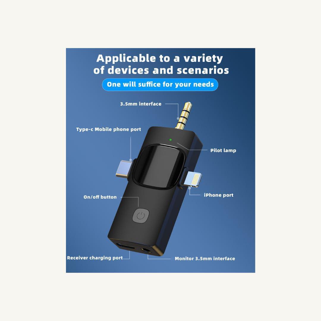 Wireless microphone lapel wireless microphone dual wireless microphones live streaming, TikTok podcast YouTubers wireless microphone for iphone, type C, normal android and camera