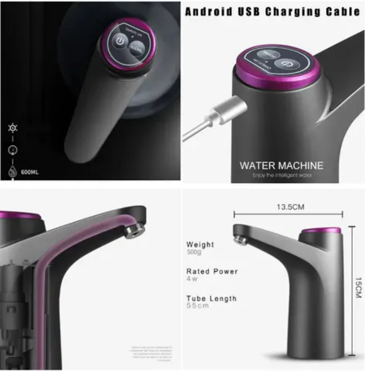 Rechargeable water pump automatic water dispenser Mini Portable Intelligent Wireless Automatic Water Dispenser for upto 20L Burrell