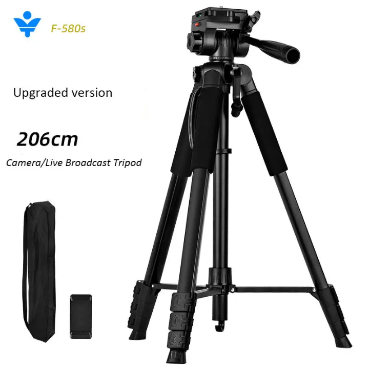 Professional heavy duty tripod stand with 2.1m extended height suitable for all shooting needs,live streaming, TikTok, podcast etc