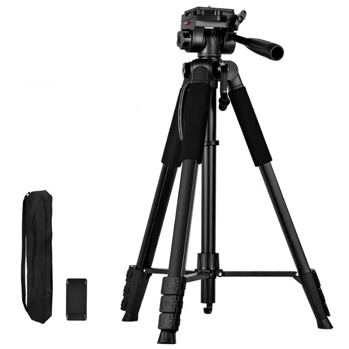 Professional heavy duty tripod stand with 2.1m extended height suitable for all shooting needs,live streaming, TikTok, podcast etc