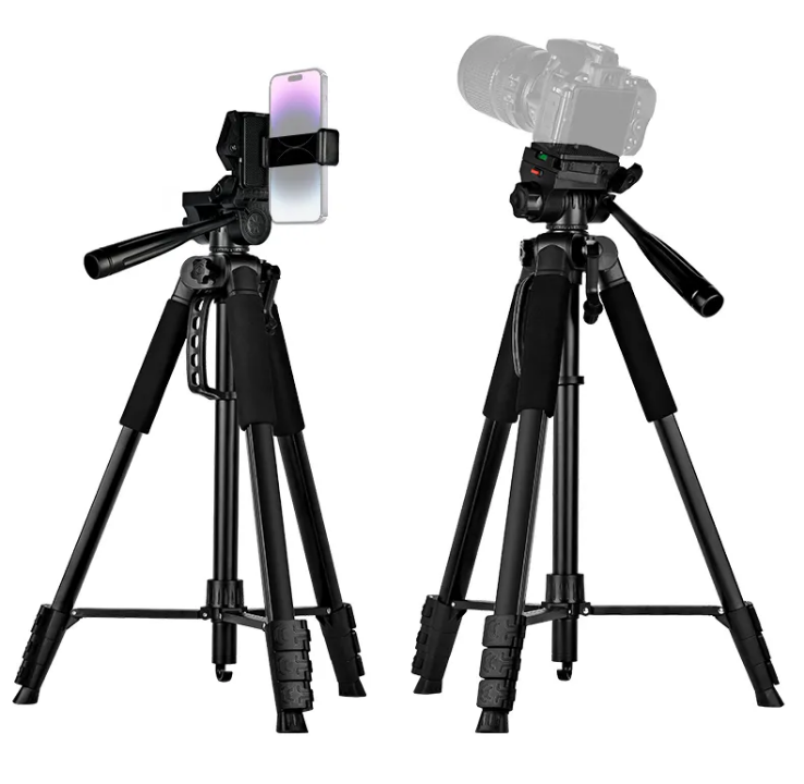 Professional heavy duty tripod stand with 2.1m extended height suitable for all shooting needs,live streaming, TikTok, podcast etc