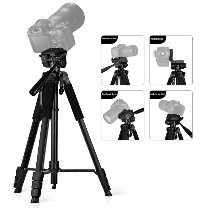 Professional heavy duty tripod stand with 2.1m extended height suitable for all shooting needs,live streaming, TikTok, podcast etc