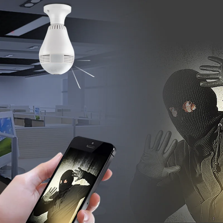 1080p nanny CCTV bulb camera wireless CCTV bulb camera with motion tracking, siren, two way communication,night vision,easy to install wifi CCTV camera