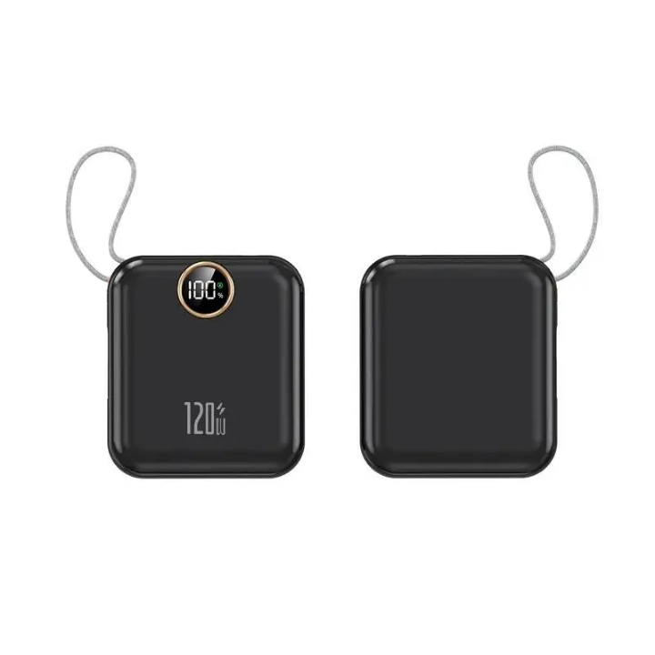 Power bank 20000mAh fast charging powerbank Pocket size with inbuilt charging cables portable large capacity powerbank 22.5W super fast charging powerbank with own inbuilt charging cables super fast