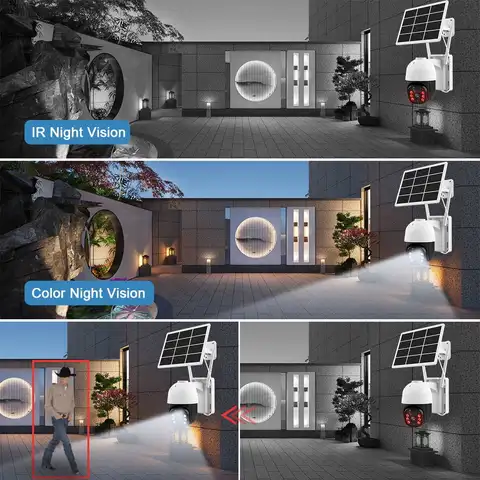 5MP WIFI SOLAR CCTV CAMERA PTZ 360° CAMERA WITH WATERPROOF,NIGT VISION, MOTION DETECTION, 2WAY COMMUNICATION,FULL COLOR VIDEO, SUPPORT SD CARD CLOUD STORAGE,SENDS NOTIFICATIONS UPON DETECTING MOTION,.
