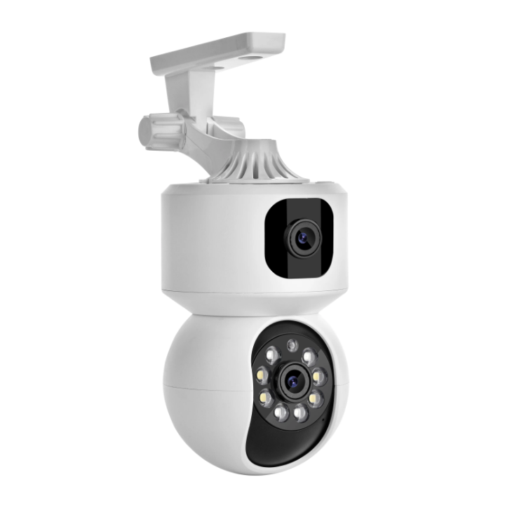 Dual lens CCTV camera smart dual lens CCTV camera wireless PTZ dual lens CCTV camera indoor surveillance CCTV camera wifi CCTV camera dual lens CCTV camera with motion tracking, two way communication,