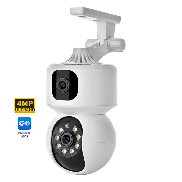 Dual lens CCTV camera smart dual lens CCTV camera wireless PTZ dual lens CCTV camera indoor surveillance CCTV camera wifi CCTV camera dual lens CCTV camera with motion tracking, two way communication,
