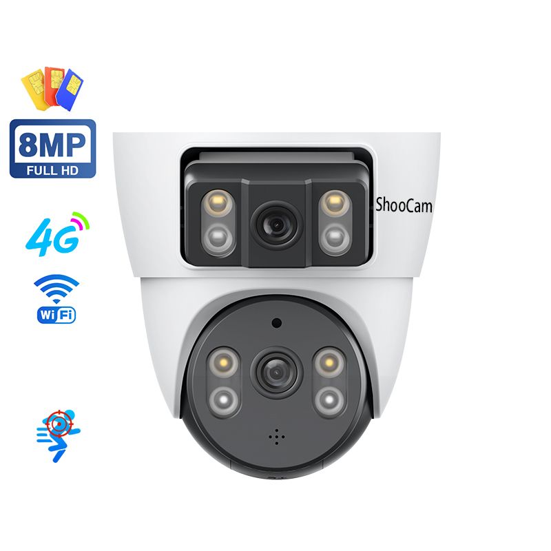 4G dual  CCTV Camera dome indoor with 360 rotation,audio,2way talking,inbuilt siren,easy to install 4g cctv dome camera,Two-Way Audio, Pan-Tilt, Abnormal Sound Detection,
