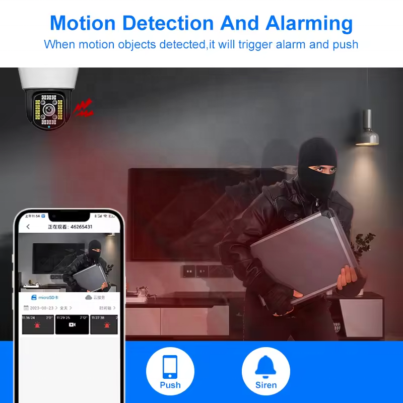 4G dual  CCTV Camera dome indoor with 360 rotation,audio,2way talking,inbuilt siren,easy to install 4g cctv dome camera,Two-Way Audio, Pan-Tilt, Abnormal Sound Detection,