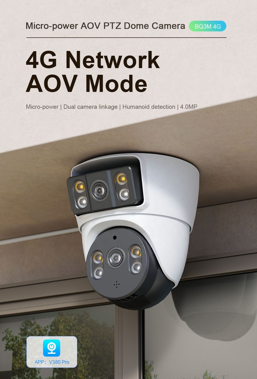 4G dual  CCTV Camera dome indoor with 360 rotation,audio,2way talking,inbuilt siren,easy to install 4g cctv dome camera,Two-Way Audio, Pan-Tilt, Abnormal Sound Detection,