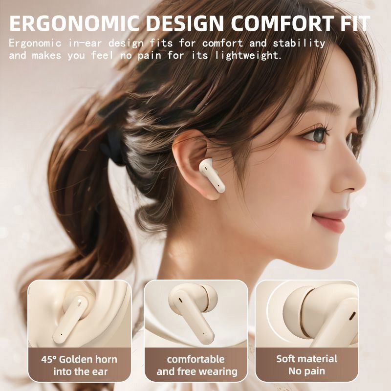 Wireless earbuds bluetooth Headset with Noise Canceling Microphone in-Ear Stereo HiFi Sound Quality